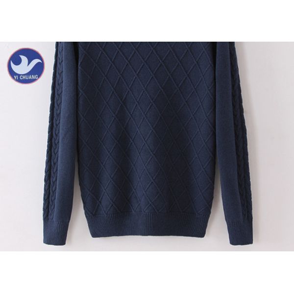 Diamond Knitting Body Men's Knit Pullover Sweater Cable Sleeves Confortable Clothing