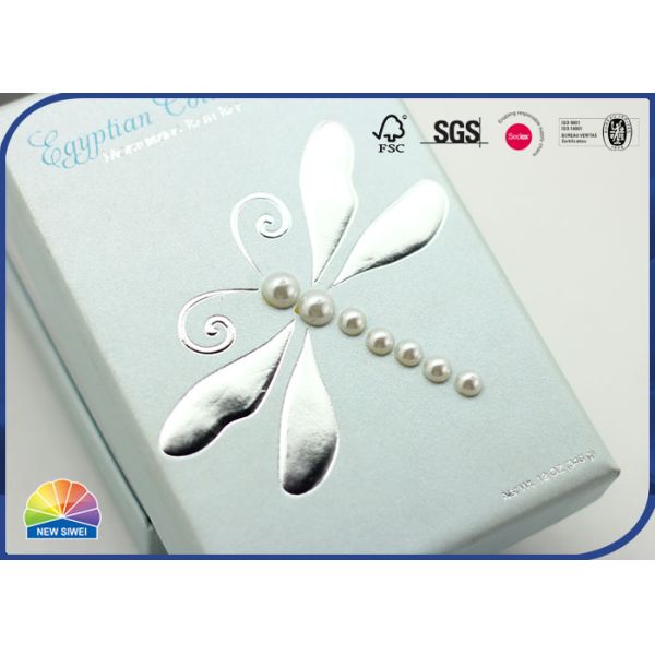 Выбитая и серебряная горячая штемпелюя коробка подарка ювелирных изделий упаковывая бумажная