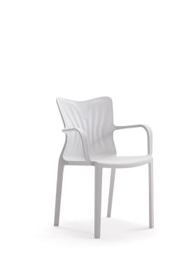 White PP Training Room Tables And Chairs Plastic Dining Chairs With Armrest