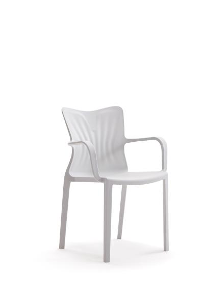 White PP Training Room Tables And Chairs Plastic Dining Chairs With Armrest