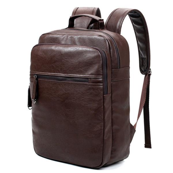 New Men's Travel Backpack Korean Backpack Leisure Student Schoolbag Soft PU Leather men backpack bag