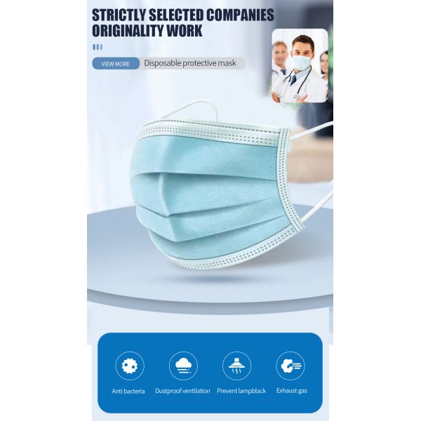 Disposable Hygiene Face Mask , Waterproof Child Face Mask Disposable