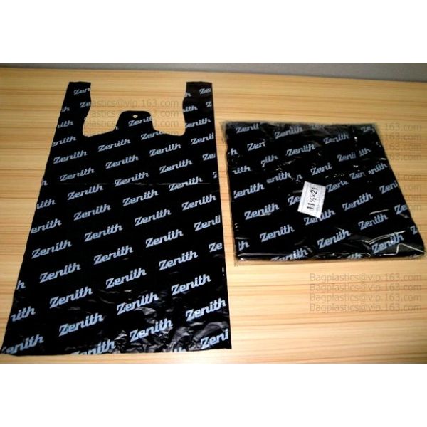 Starch Biodegradable T Shirt Bags Made Of PLA PBAT, 100% Biodegradable & Compostable,T-Shirt Shopping Bags, DOLLAR STORE