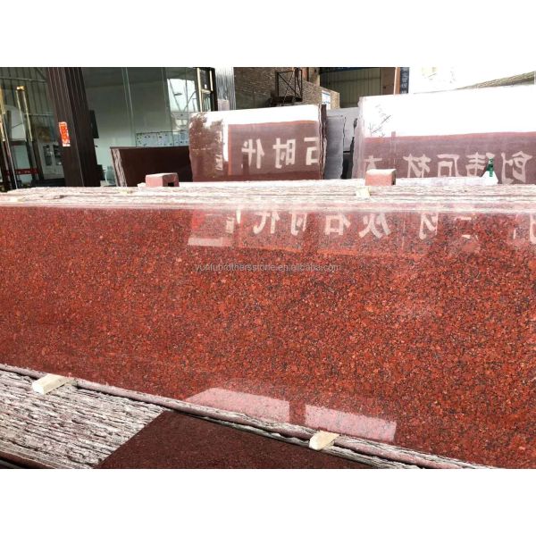 Modern India Red Granite Slabs for Exterior Interior Wall Stones and Door Frame Honed Surface
