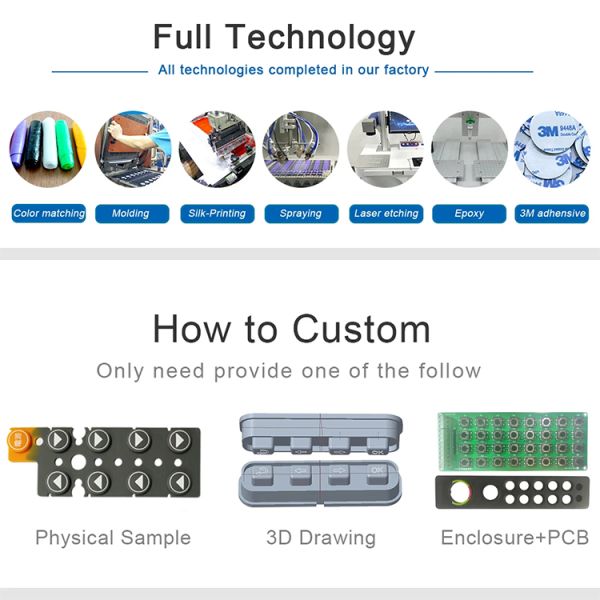 Heavy Machinery Rubber Keypad Membrane Switch For Fuel Dispenser Silica Gel Dies