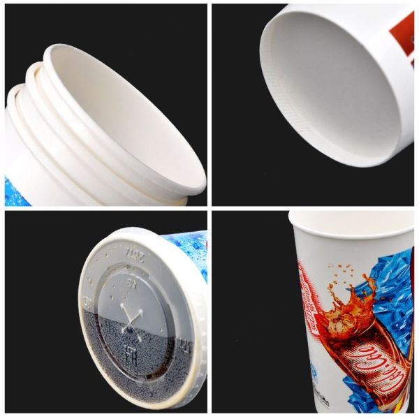 22oz 640ml PE PLA Cola Disposable Paper Cups Paper Cold Drink Cups 300gsm
