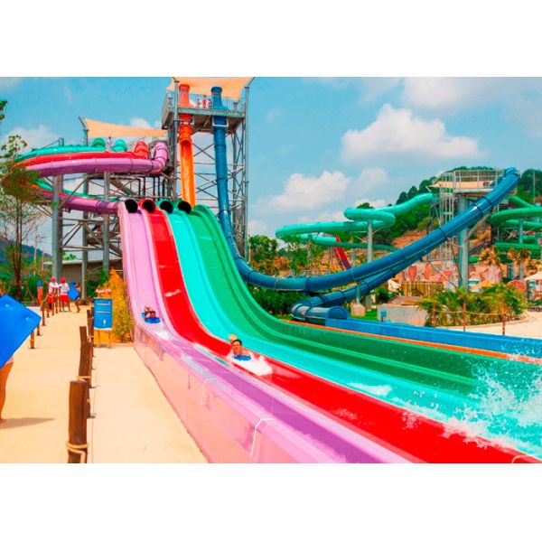 Customize High Speed Long Fiberglass Water Slide Outdoor Play Equipment