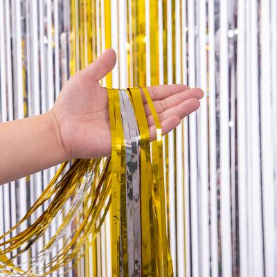 Gold Silver Tinsel Curtain Backdrop 1x1m 1x2m Party Tassel Curtain