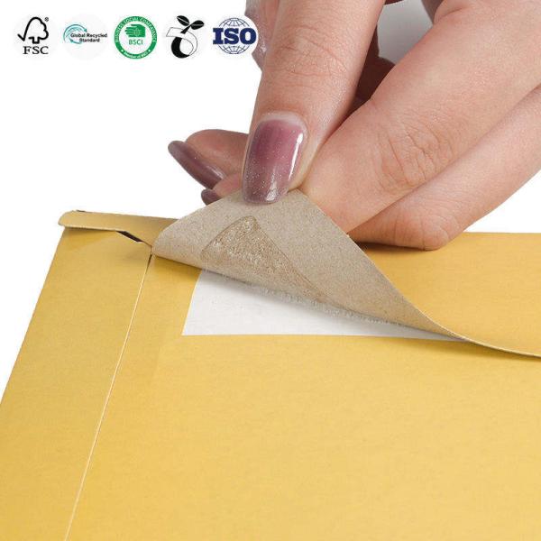 Yellow Rigid Cardboard Envelopes Customized Document Mailing Envelope Lightweight For Express Delivery