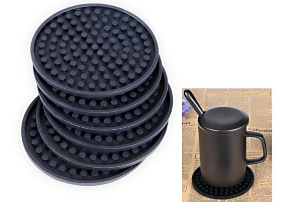 Round Shaped Promotional Gift Giveaways Rubber Coaster Unbreakable Featuring