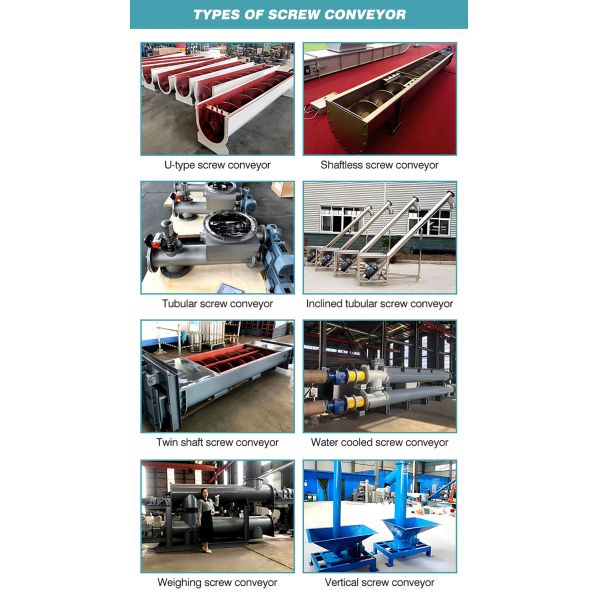 équipement de transport de poudre chimique à vis thermique électriquement en acier inoxydable chauffé ou refroidi