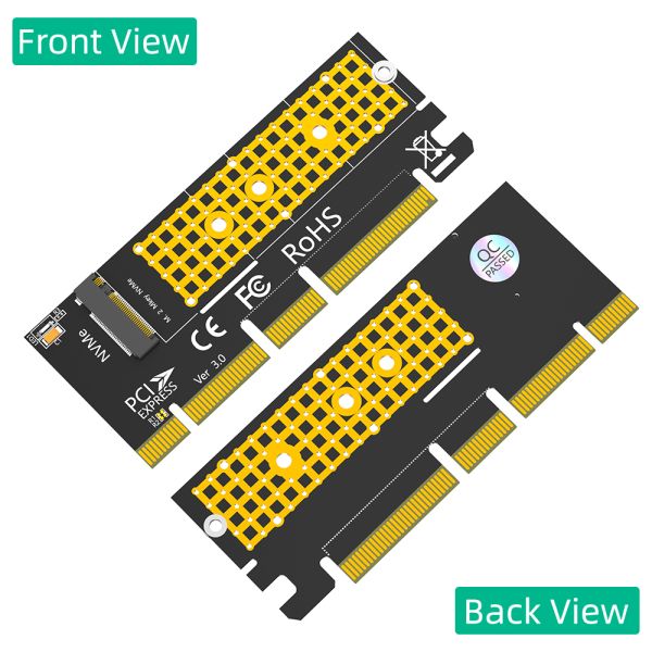 High-Speed Data Transmission PCI-E Adapter with PCI-E X16 Interface and 12 Months Warranty for M.2 NVME SSD