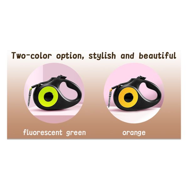 Quick Release Adjustable 5M 3M ABS Retractable Pet Leash with Rivet