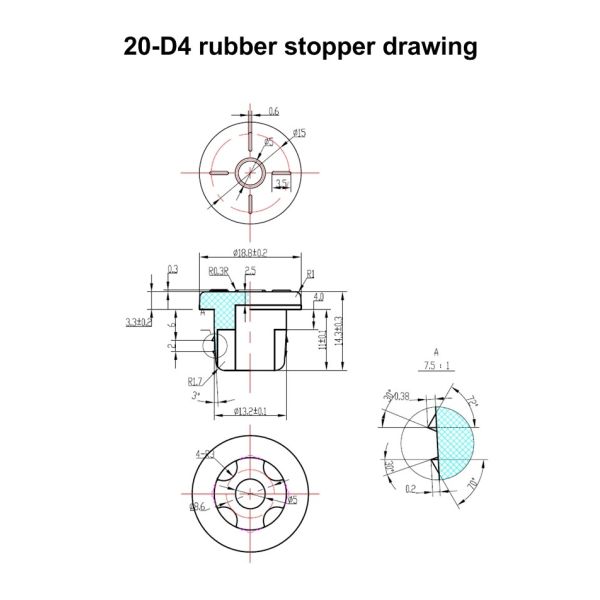 20 мм 20-D4 сушеные в морозе фармацевтические резиновые пробки