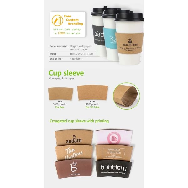 Custom Biodegradable Disposable PLA Hot Coffee Paper Cups Eco-friendly and Affordable