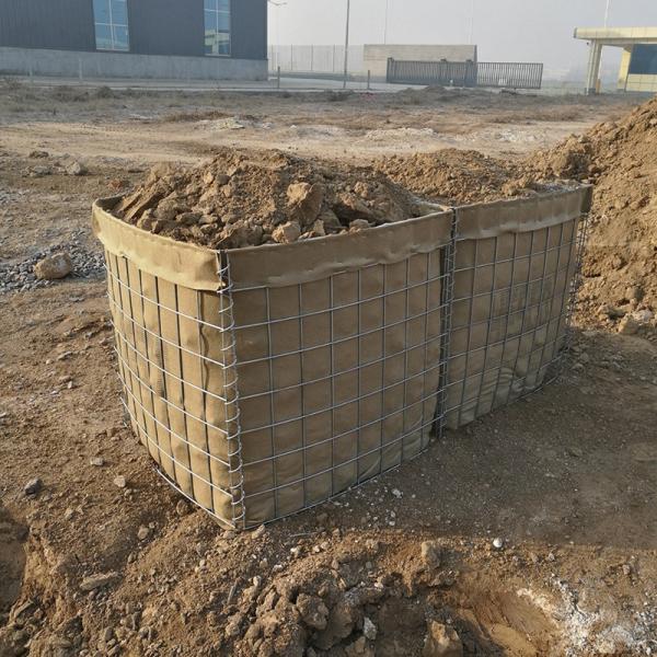 Welded Gabion Box Flood Military Bastion Galfan Defensive Barrier