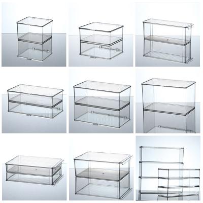 Clear Stackable Storage Bins With Lids, Large Plastic Containers With Handle For Pantry Organizer And Storage,Perfect For Bathroom,Cabinet,Kitchen,Fridge,Closet Organization