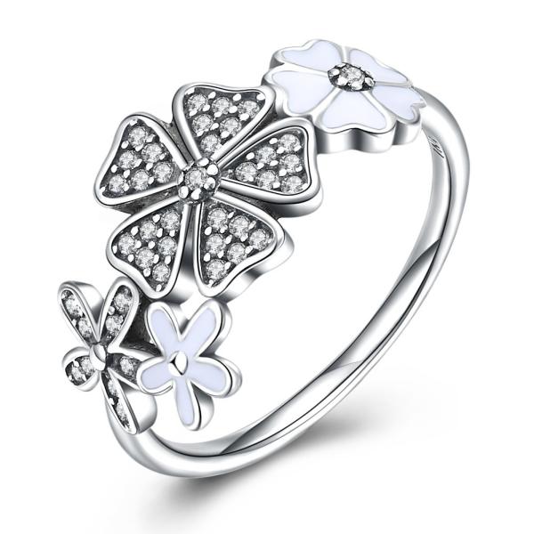 As faixas da joia de Rose Ring Sterling Silver Rose Flower Heart Ring Adjustable Open Ring Love prometem Ring Gift For Women