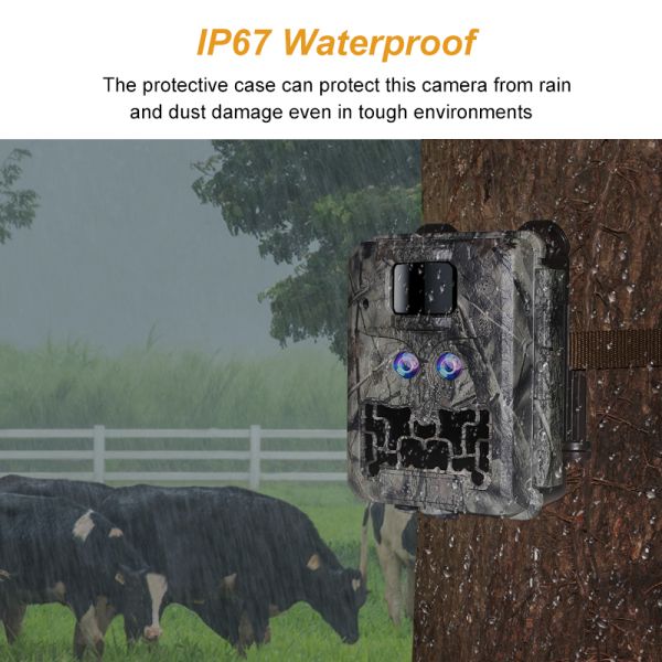 30MP Dual Lens Wildlife Hunting Camera 1080P Night Vision IP67