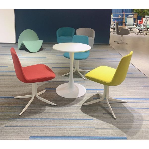 NO Folded Office Fashion Sofa Chair with Metal Legs and Multi-color Fabric Lounge