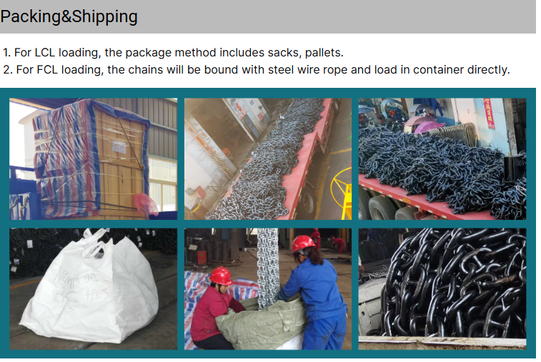 Black painted anchor chain for Boats Marine Hardware