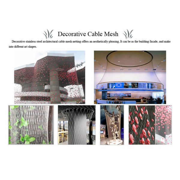 1mm Stainless Steel Cable Mesh  Hole Size 7 × 7 7 × 19 1 × 19cm Strong Flexible