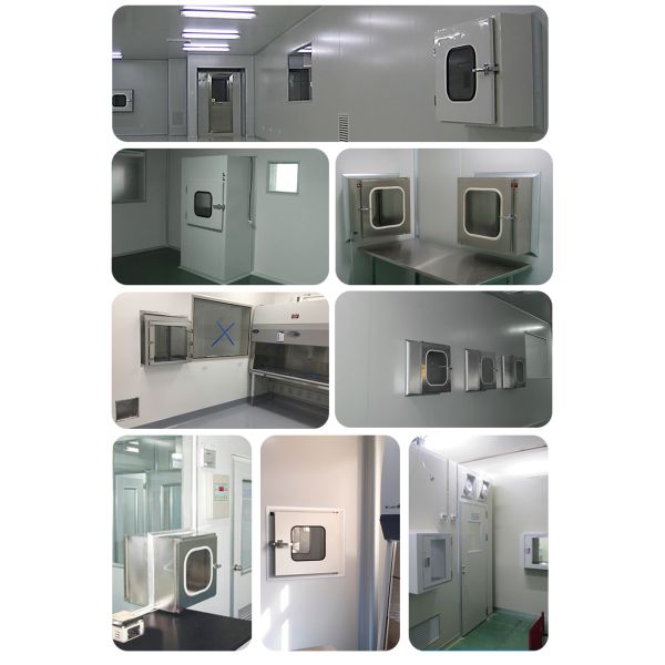 Настраиваемая чистая комната Нержавеющая сталь проходит через шкаф Фарма ламинарный поток проходит через коробку