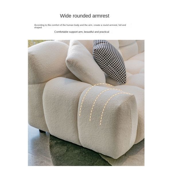 Custom Modern Villa Living Room Sofa Bed Sponge Corner Sofa Modular Sectional Lamb Fleece Cloud Couch Home Apartment
