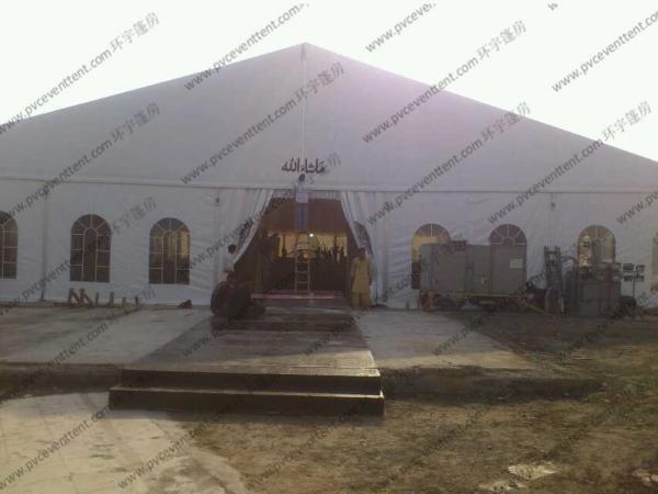 Huge Wedding Event Tents 25 x 60m PVC Cover Fabric Church Windows Curtains Decoration