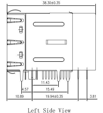 LPJG27011AENL 2x2 Gigabit Power Over Ethernet+ Rj45 Magnetic Jack IEEE802.3at