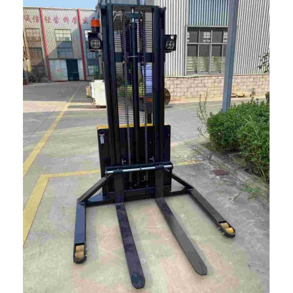 1.5ton 3meters Full Electric Walkie Stacker com perna fixa alargada e garfo forjado para palete de dois lados