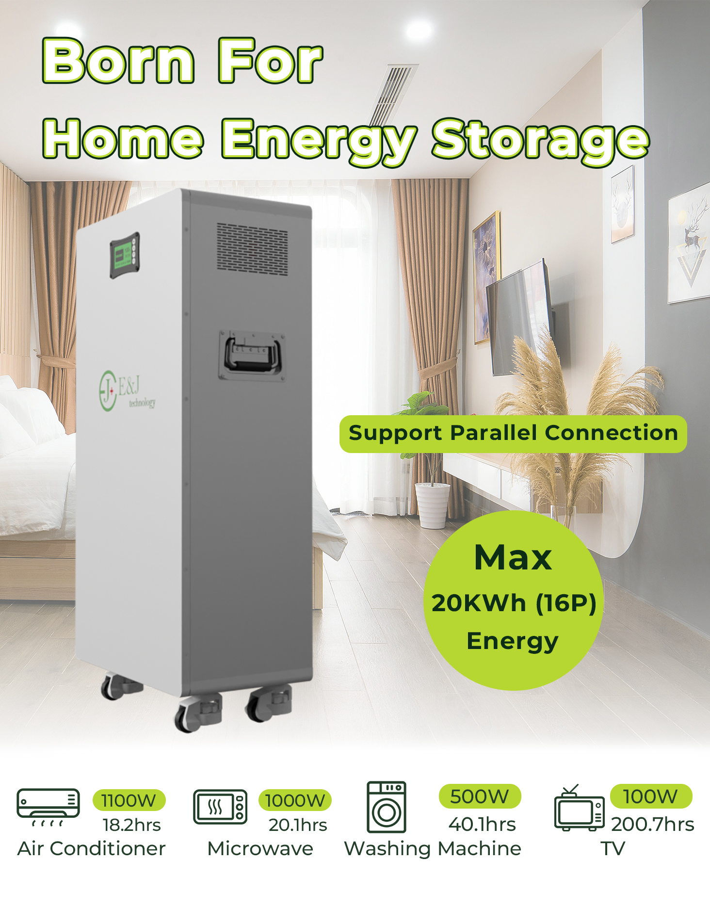 48V 392Ah 20kWh Solar Battery Cabinet Type LiFePO4 ESS Compatible With Deye Victron Growatt Inverters Floor Mounted Lithium