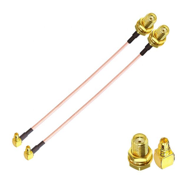 RG316 90 Degree Right Angle MMCX Male to SMA Female Antenna Pigtail RF Coaxial Cable