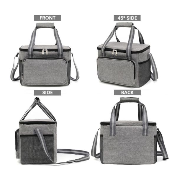 Теплоокуривающие изоляционные пакеты для пикника 15L Большой вместимости Серый