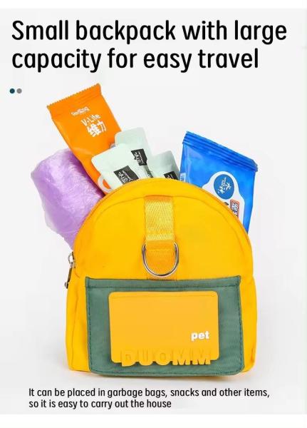 Colorful Small Dog Backpack Harness Adjustable Pet Harness Backpack With Traction Rope