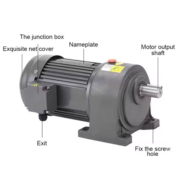 CE Certified AC Geared Motor 100W~7.5KW Single-Phase/Three-Phase Adjustable Speed Gear Reducer Motor