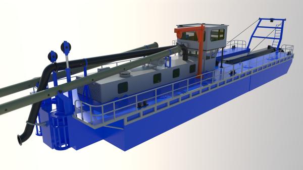 La drague portative 24inch déchargent gauche, profondeur de creusement de 20m, longueur de 30m, fabricant de machine de dragueur de la rivière 1000Kw