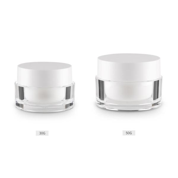 Eco friendly Cylinder Round Plastic Makeup Jars , Clear Empty Face Cream Jars