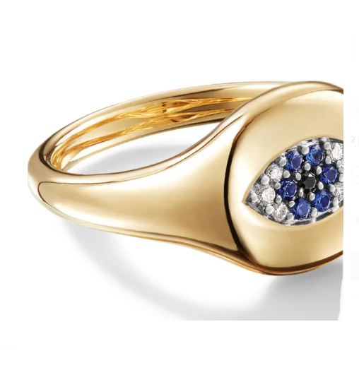 Бразильские кабельные коллекционеры Злое око Мини-Пинки-Ринг 18K Золото Белое CZ 925 Серебро