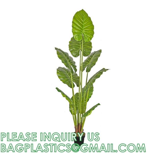 Fake Colocasia Esculenta, Plastic variegata artificial Taro, Subtropics Faux Swiss Cheese Plant For Home Garden Office