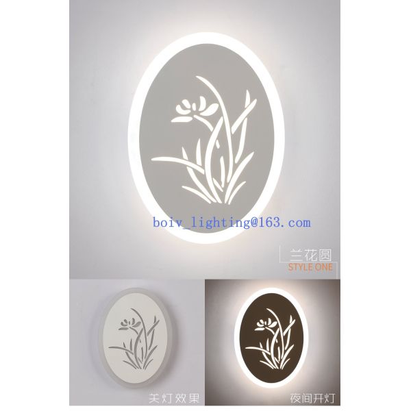 Iron  Acrylic Indoor Light Bathroom LED Wall Lamp Aluminum 22W