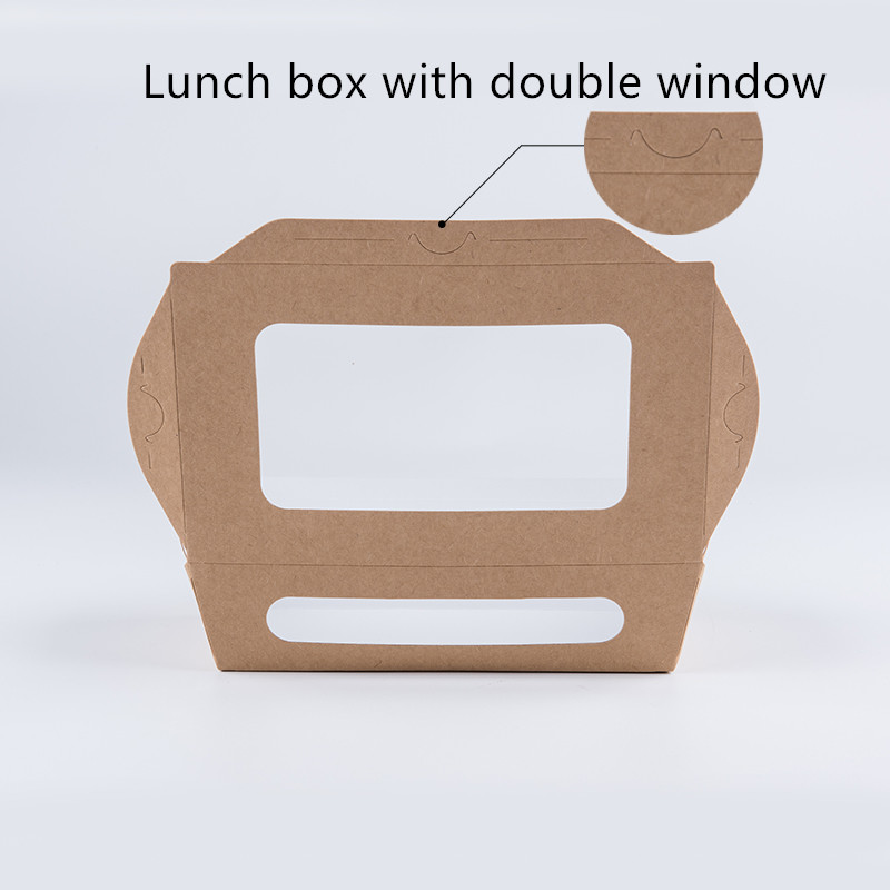 1200ml 337 коробка для завтрака 380 400gsm Kraft бумажная с окном ЛЮБИМЦА