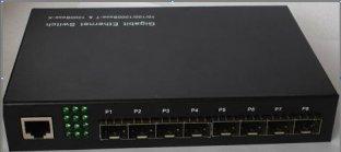 Full Duplex 9 Ports Fiber Optic Ethernet Switch With 8 SFP Sockets