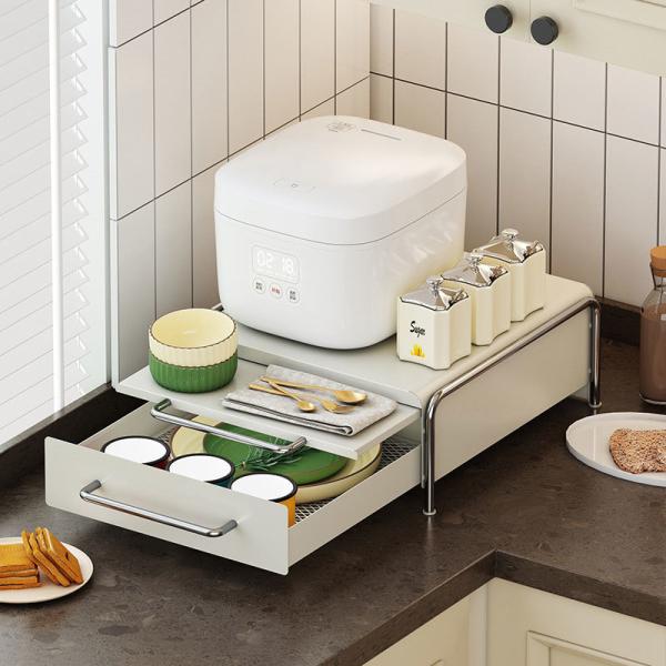 New 2 Tier Coffee Machine Capsule Holder with Pull-out Board  Nespresso Pod Storage Box Tea Bag Plate Rack Mug Organizer Drawer