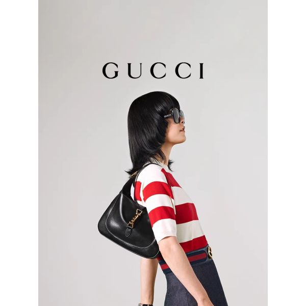 Black Leather 1961 Jackie Bag By Gucci Time Honored Classic Golden Accessories