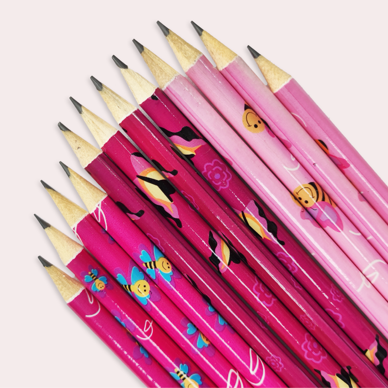 Wholesale student wooden pencil creative stationery OEM 12pcs hb pencil set