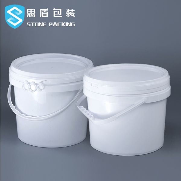 Dia 222mm PP White 5l Chemical Round Plastic Containers 360g