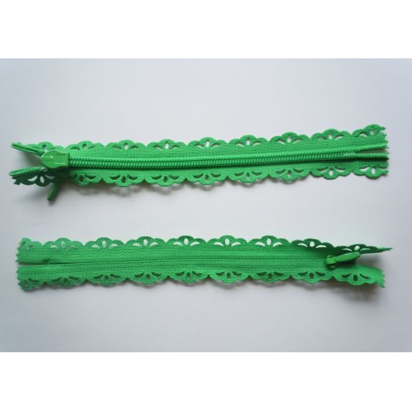 Custom Length Double Sided Sewing Notions Zippers , Nylon Lace Zipper For Clothes