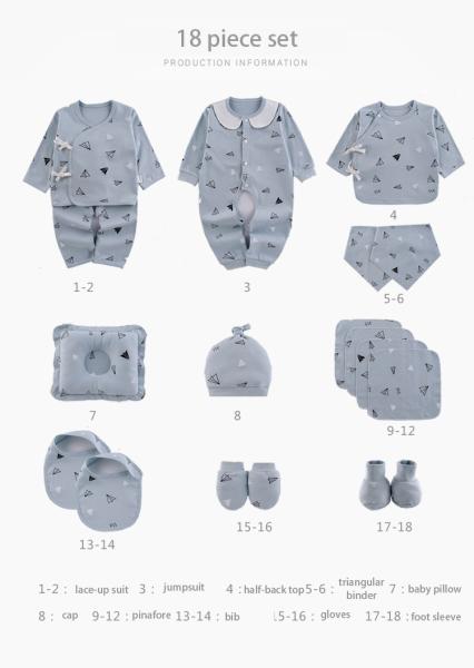 OEM 2023 new born Gift Box Set Jumpsuits 18pcs Baby Sleepwear 100% cotton new born baby clothes gift set