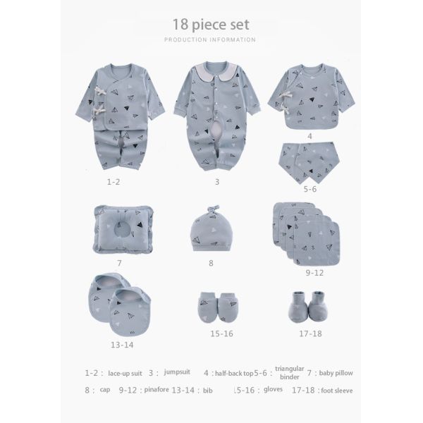 OEM 2023 new born Gift Box Set Jumpsuits 18pcs Baby Sleepwear 100% cotton new born baby clothes gift set